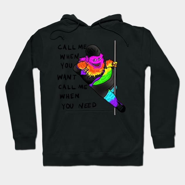 Gritty Rainbow Pride Call Me Pole Dance Hoodie by JamieWetzel